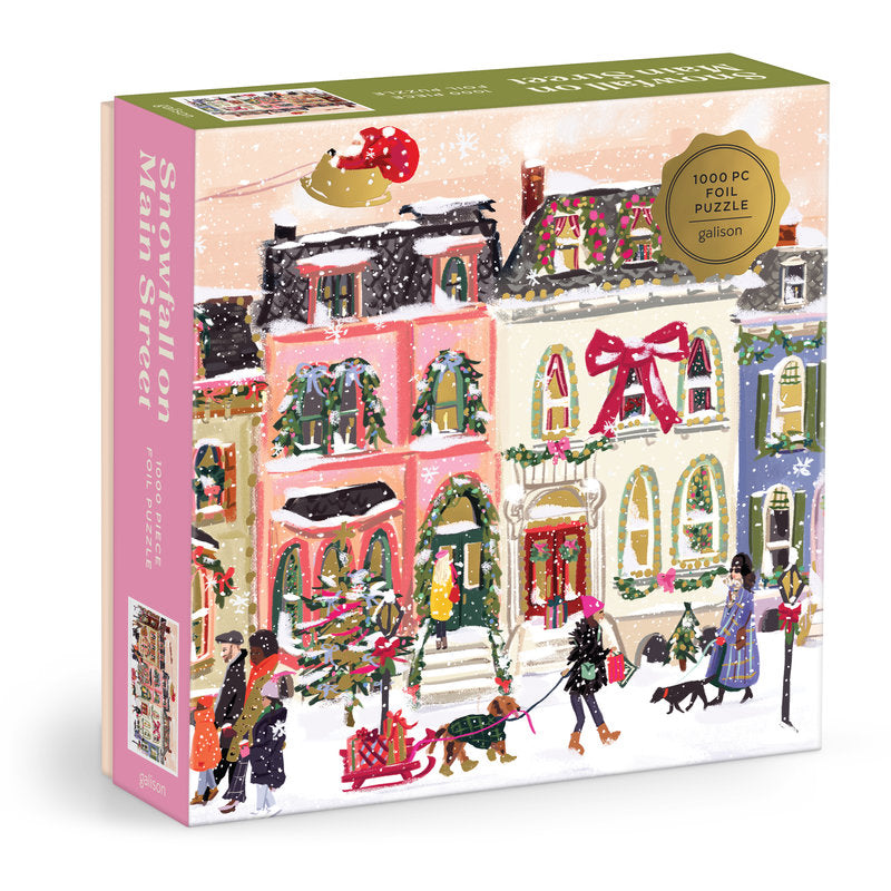Snowfall on Main Street 1000 Piece Puzzle