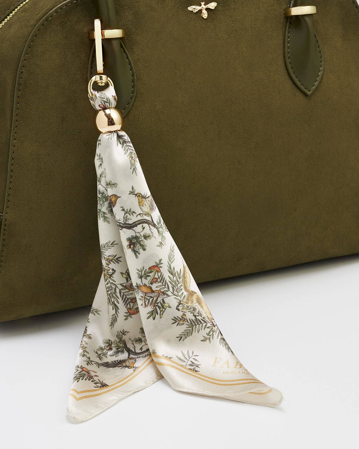 Fable England UK - Amelia Shoulder Bag in Khaki Suedette