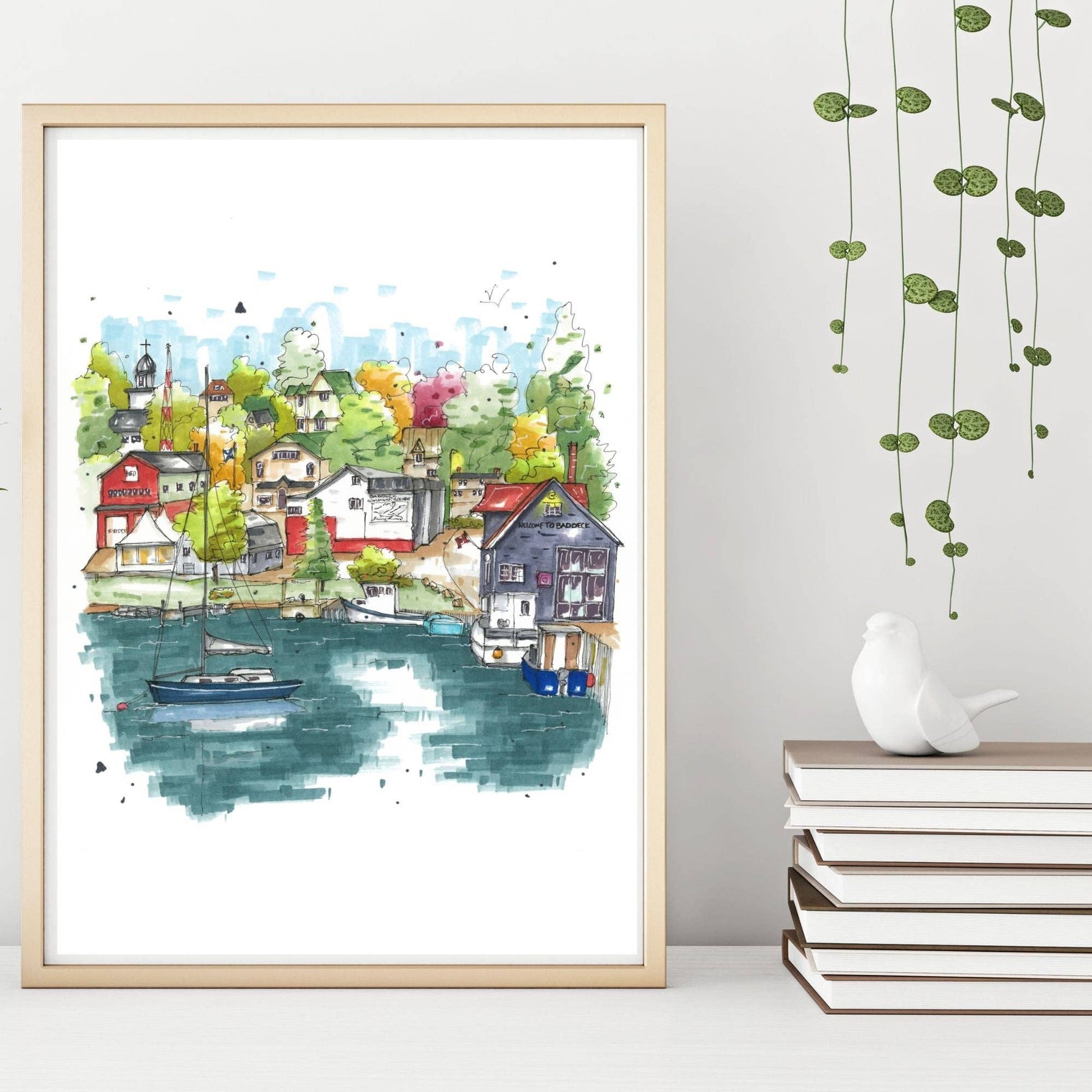 Downtown Sketcher - Baddeck Waterfront Print