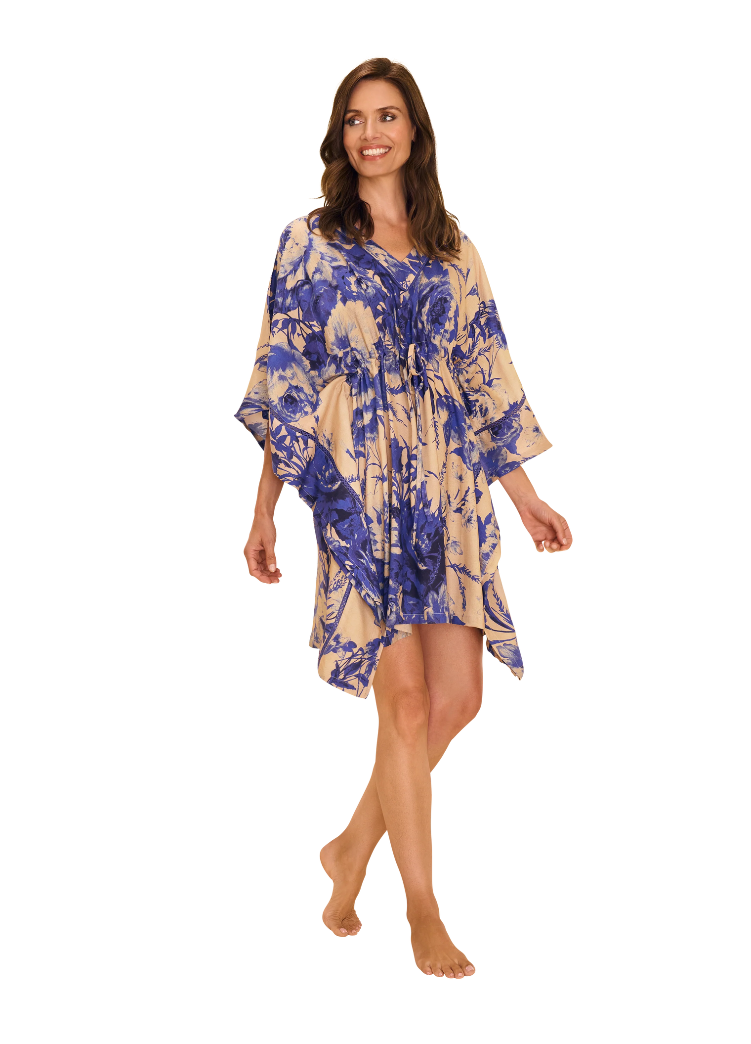 Beach Cover Up- China Blue Blooms