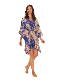 Beach Cover Up- China Blue Blooms