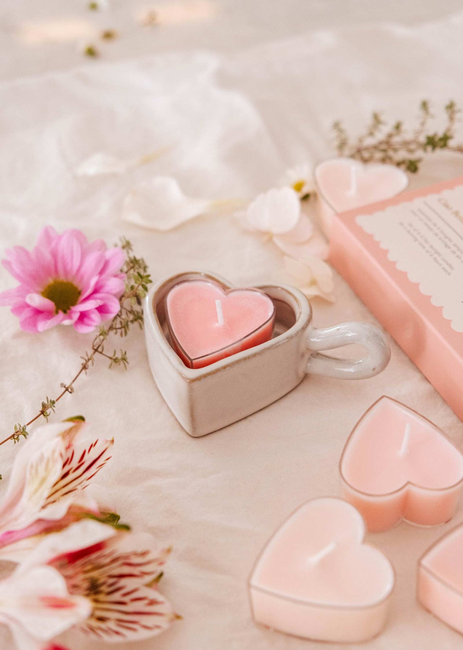 Blush Hearts Candle Tealight Box