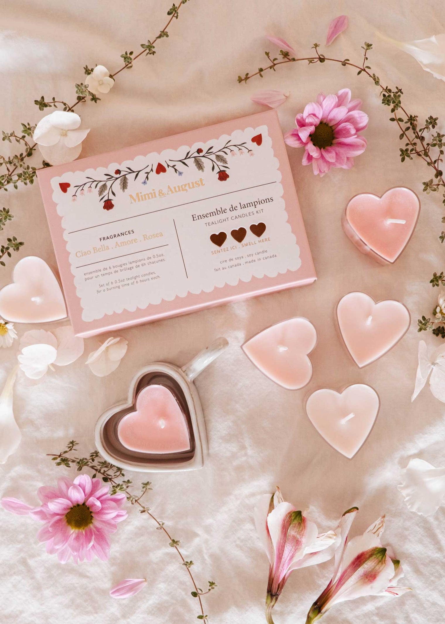 Blush Hearts Candle Tealight Box