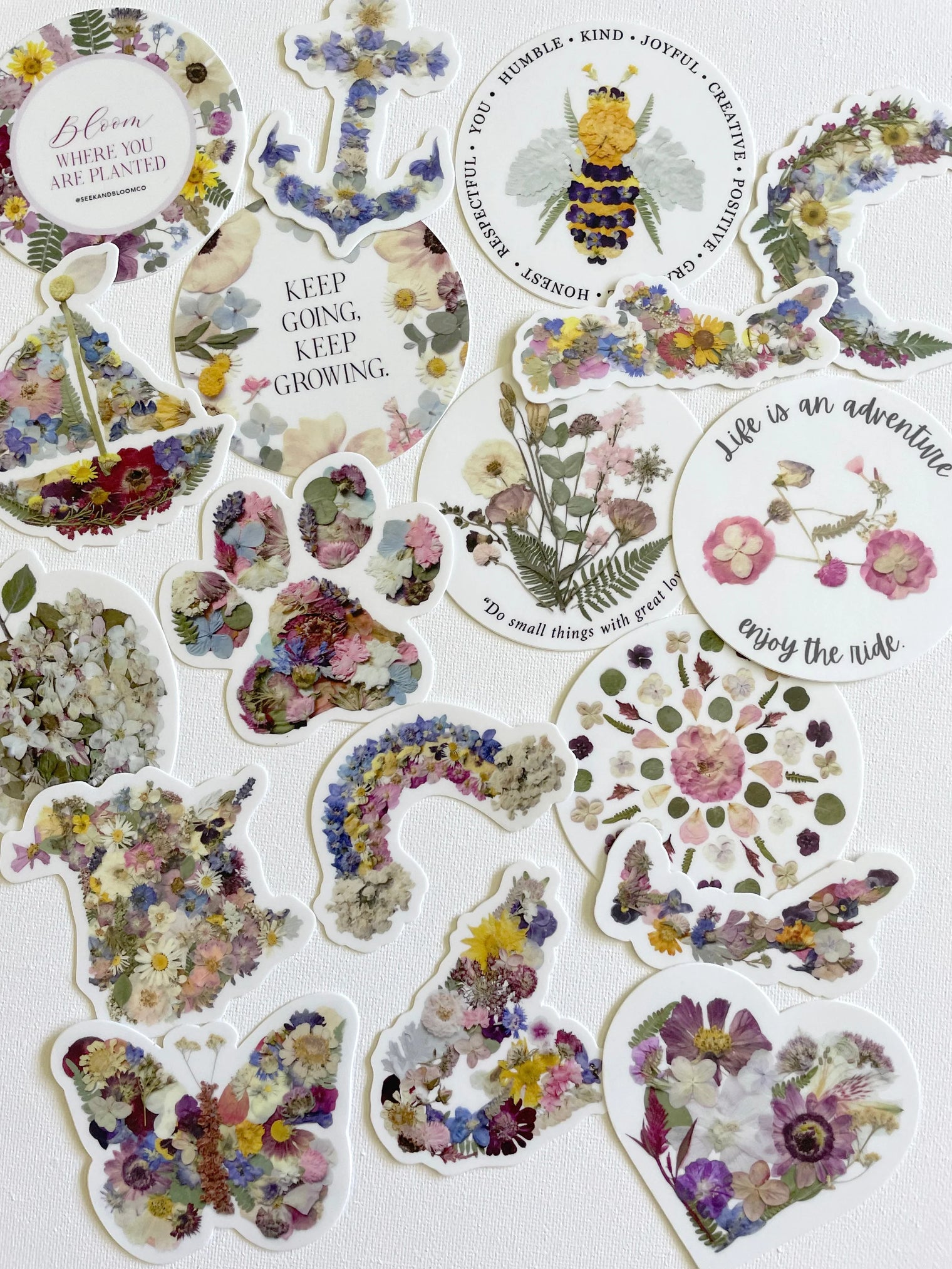Seek & Bloom - Cape Breton Pressed Flower Map - Sticker