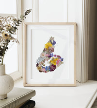 Seek & Bloom - Cape Breton Flower Map Art Print - 8x10
