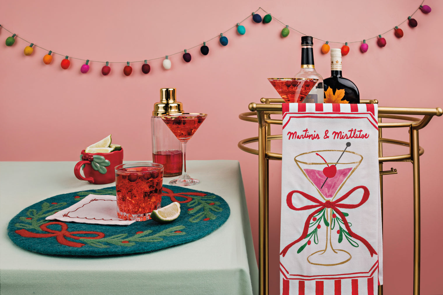 Danica - Mistletoe & Martinis Tea Towel