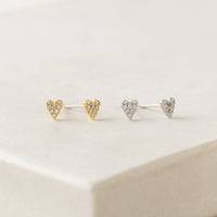 Flutter Heart Stud Earrings Silver