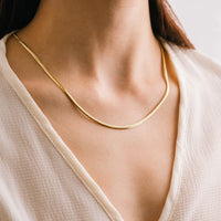 Herringbone Chain Necklace Gold