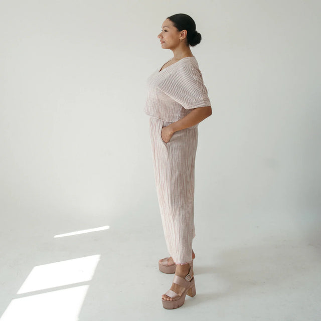 Striped Crinkle Palazzo Pants