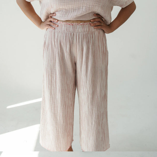 Striped Crinkle Palazzo Pants