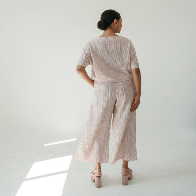 Striped Crinkle Palazzo Pants