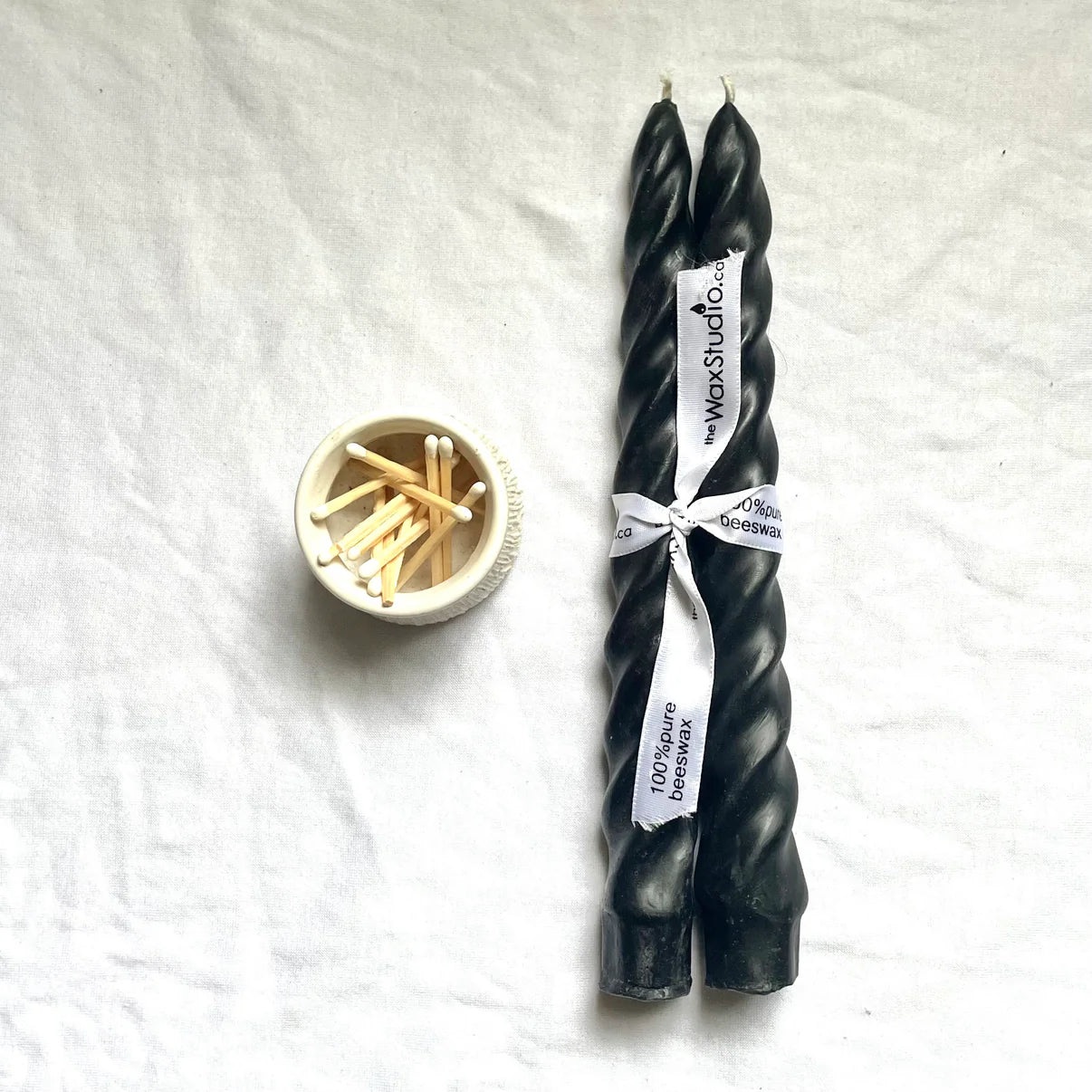 Black Beeswax Tapers