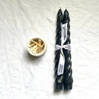 Black Beeswax Tapers