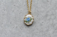 Vintage Blue Floral Necklace