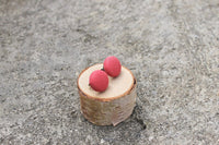 Coral Button Earrings