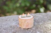 Mint Sunset Wooden Triangle Earrings