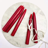 Red Beeswax Tapers