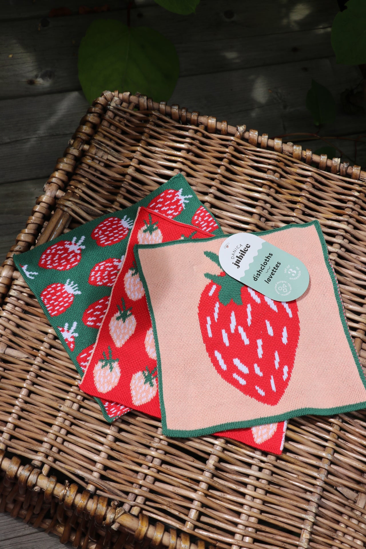 Berry Sweet Knit Dishcloth Set of 3