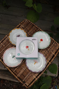 Mushroom Gems Appetizer Plates Set of 4