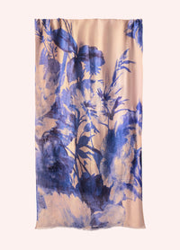 Linen / Cotton Scarf -  China Blue Blooms