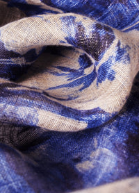 Linen / Cotton Scarf -  China Blue Blooms