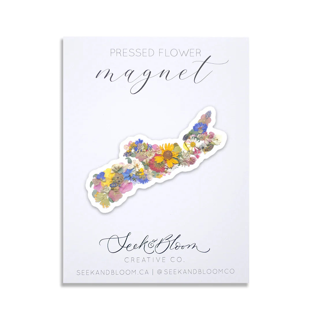 Seek & Bloom - Nova Scotia Pressed Flower Map - Magnet