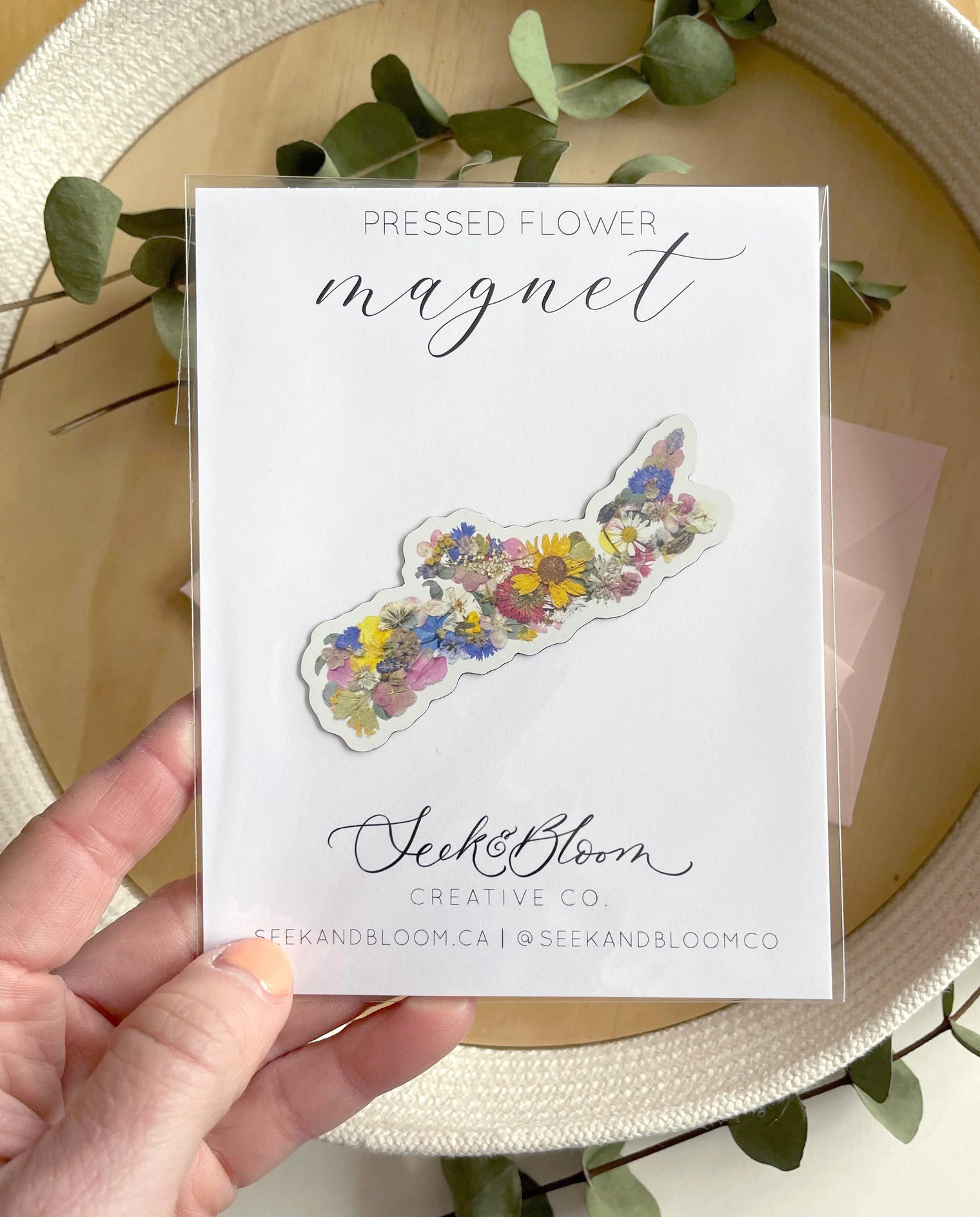 Seek & Bloom - Nova Scotia Pressed Flower Map - Magnet