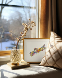 Seek & Bloom - Nova Scotia Pressed Flower Map - 8X10 Print