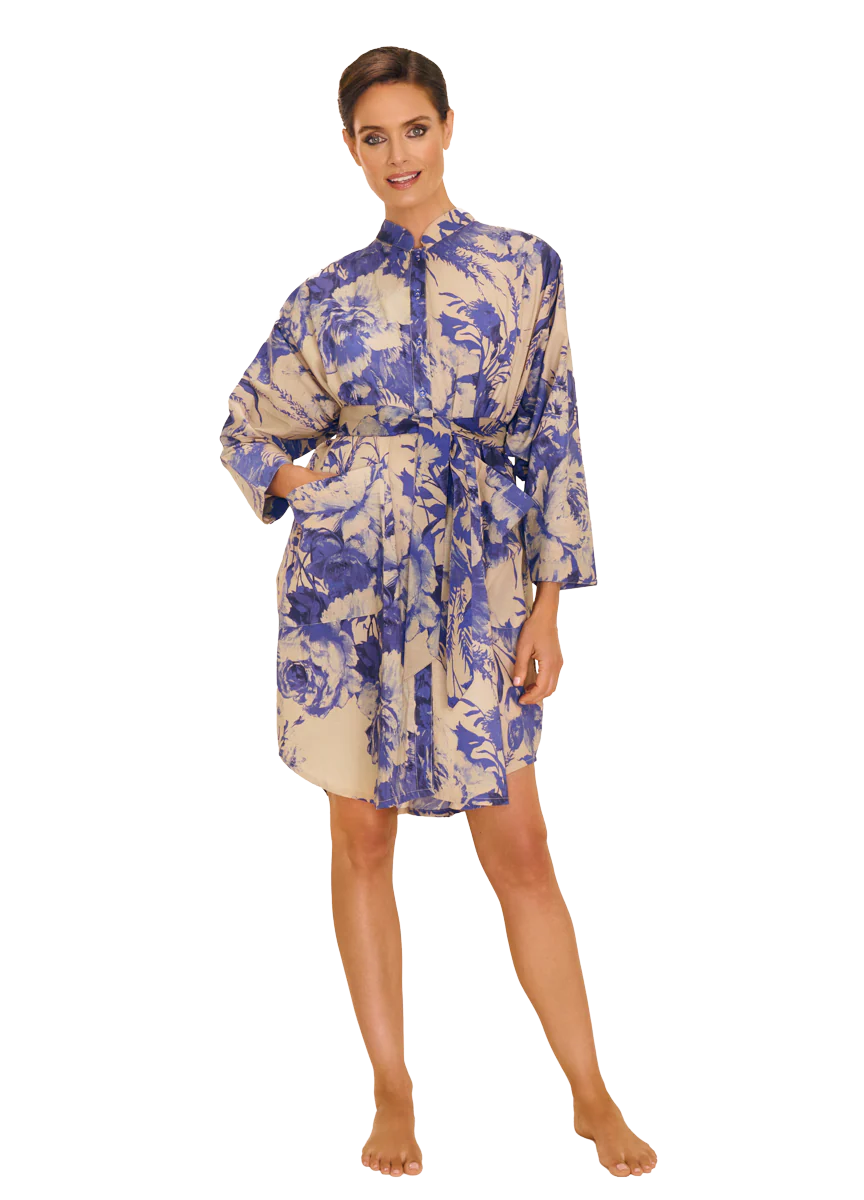 Oversized Shirt Dress - China Blue Blooms