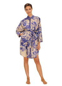 Oversized Shirt Dress - China Blue Blooms