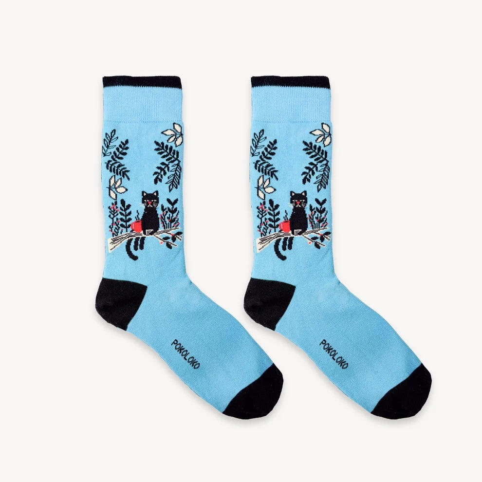 Pima Socks- Coffee Cats