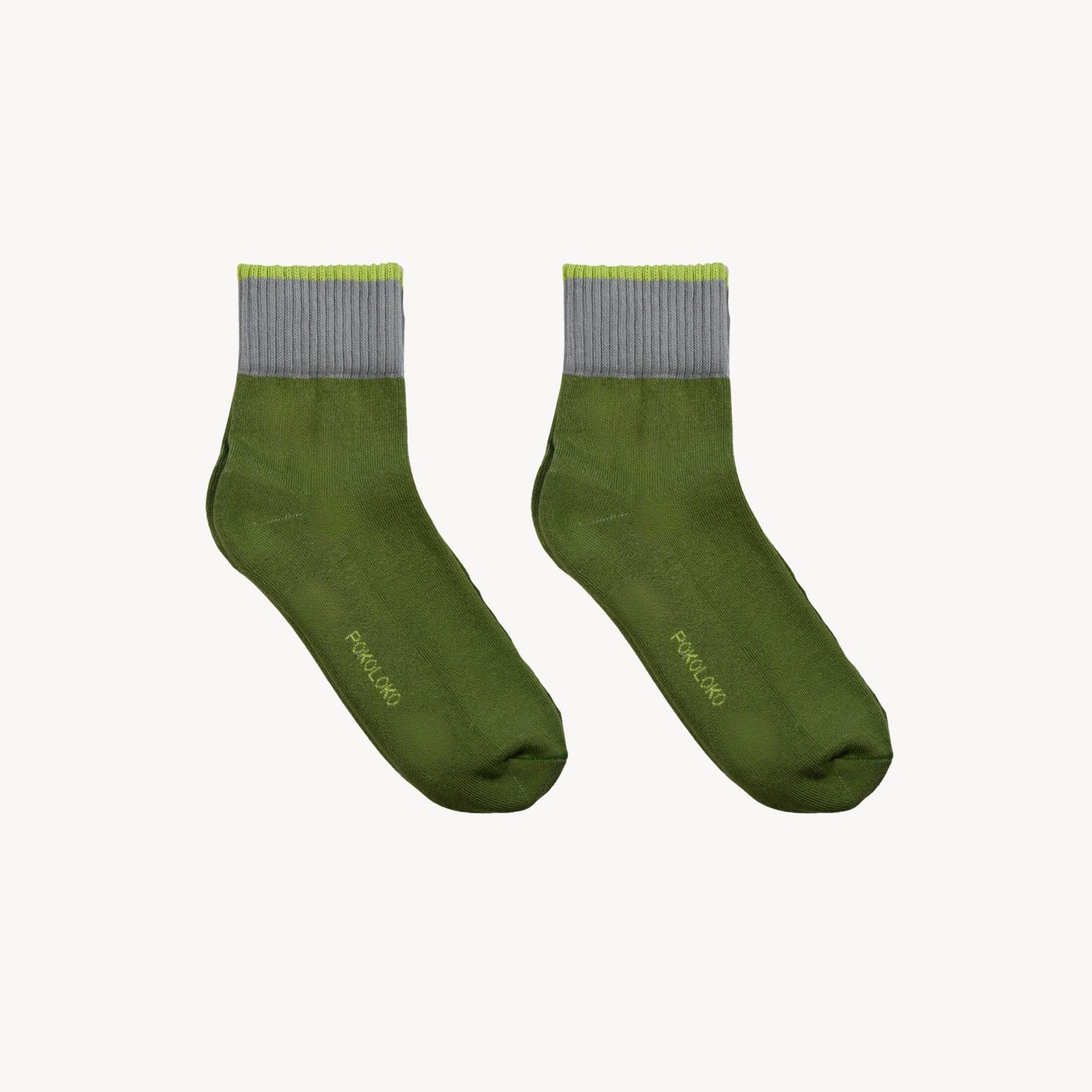 Block Pima Socks - Avocado