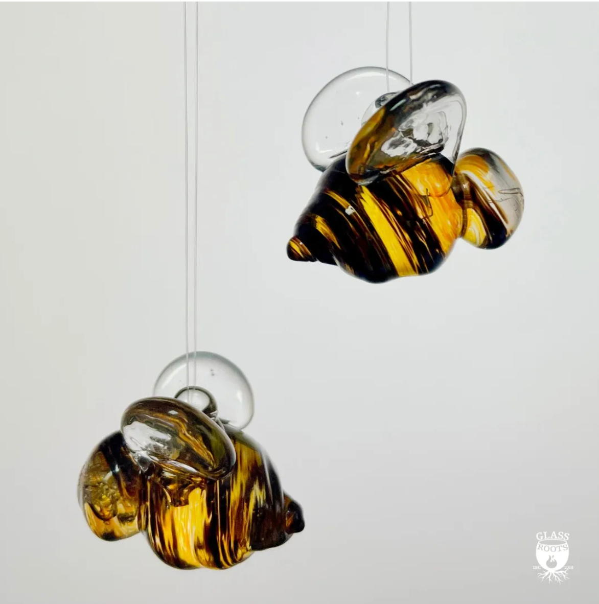 Blown Glass Bumble Bee Ornament