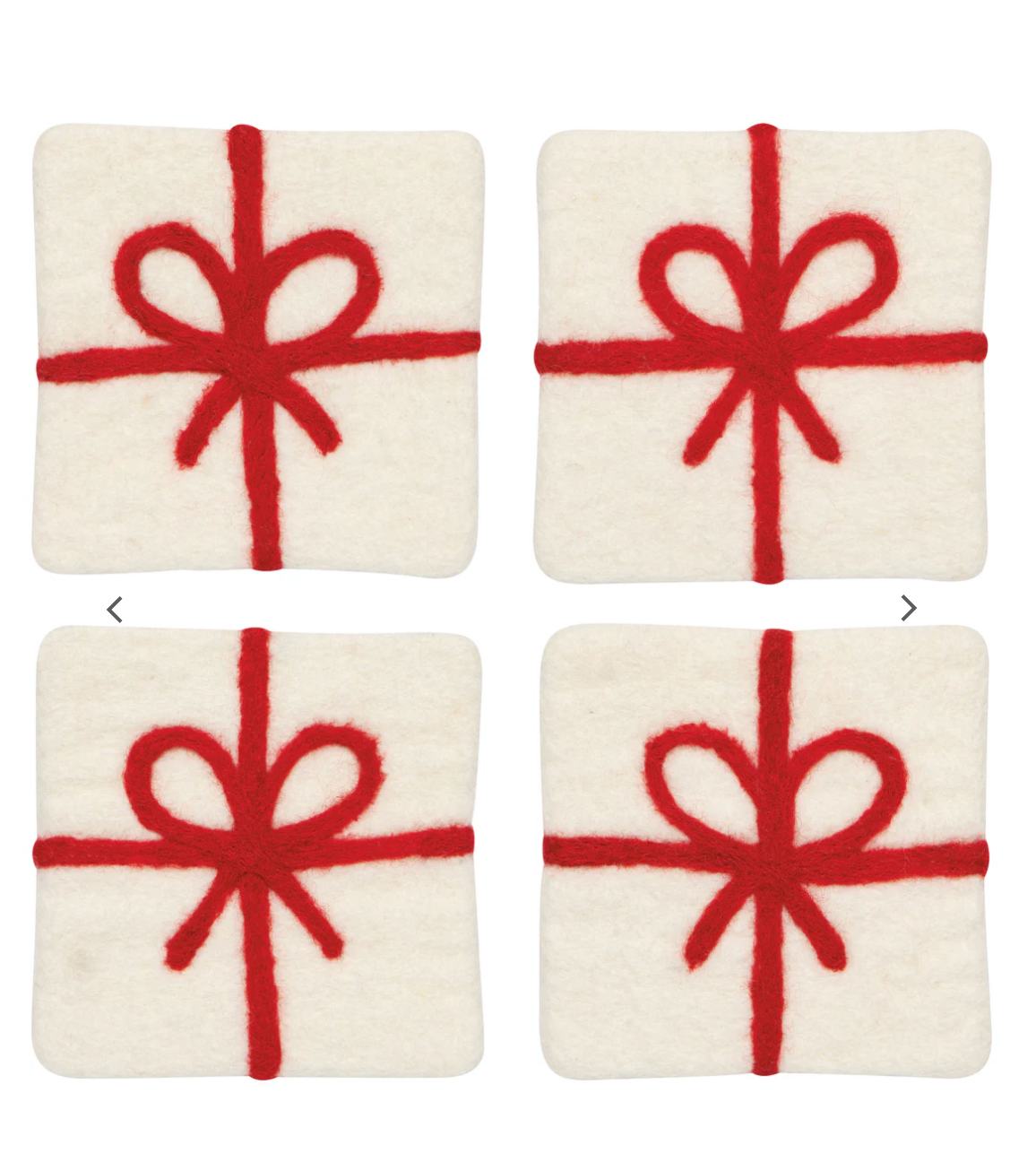 Presents Christmas Felt Wool Coaster Set of 4