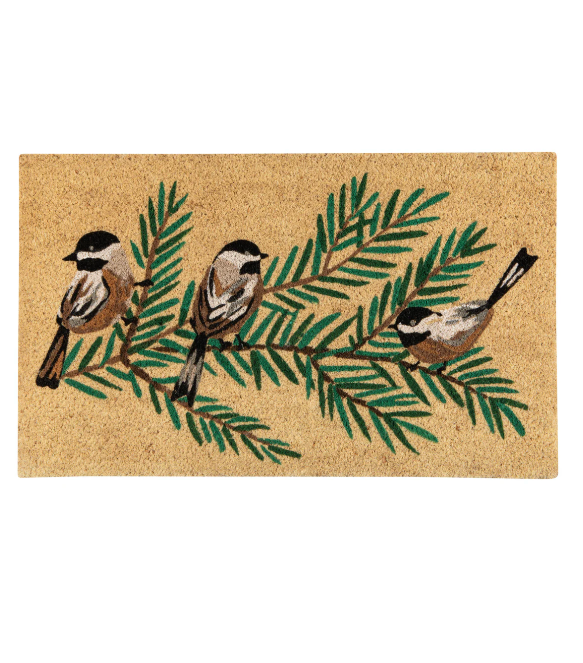 Birds & Boughs Chickadee Christmas Doormat