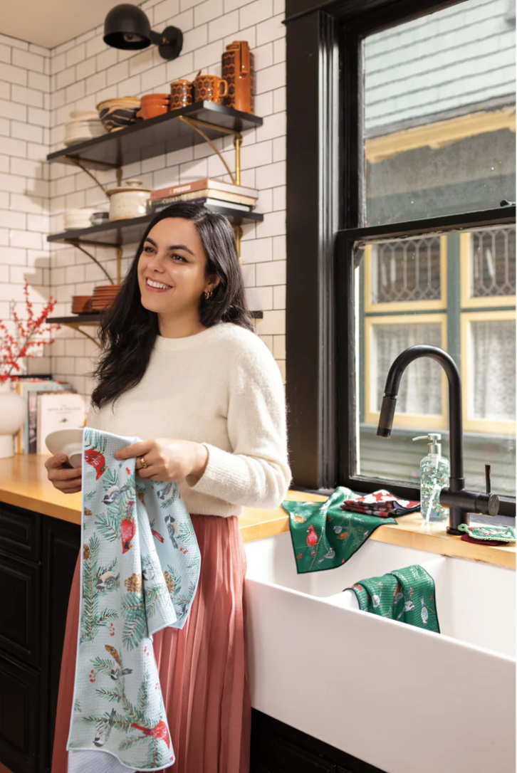 Birds & Boughs Christmas Recycled Microfibre Dishtowel