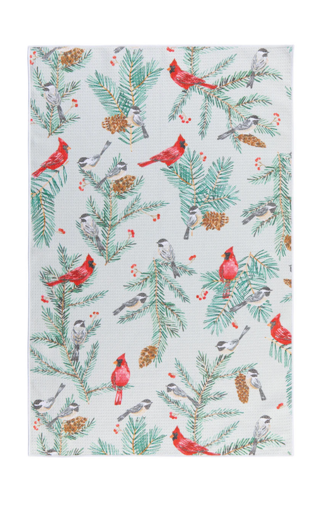 Birds & Boughs Christmas Recycled Microfibre Dishtowel