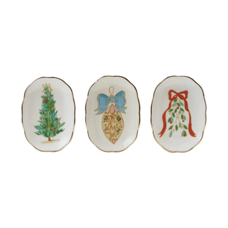 Mini Stoneware Dish with Holiday Image