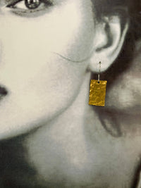 David Stepan - Earring Small Hammered Brass Rectangle