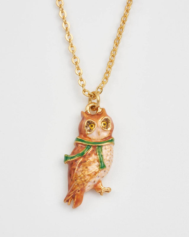Fable England - Cosy Owl Gold Chain Necklace