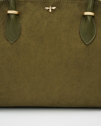 Fable England UK - Amelia Shoulder Bag in Khaki Suedette