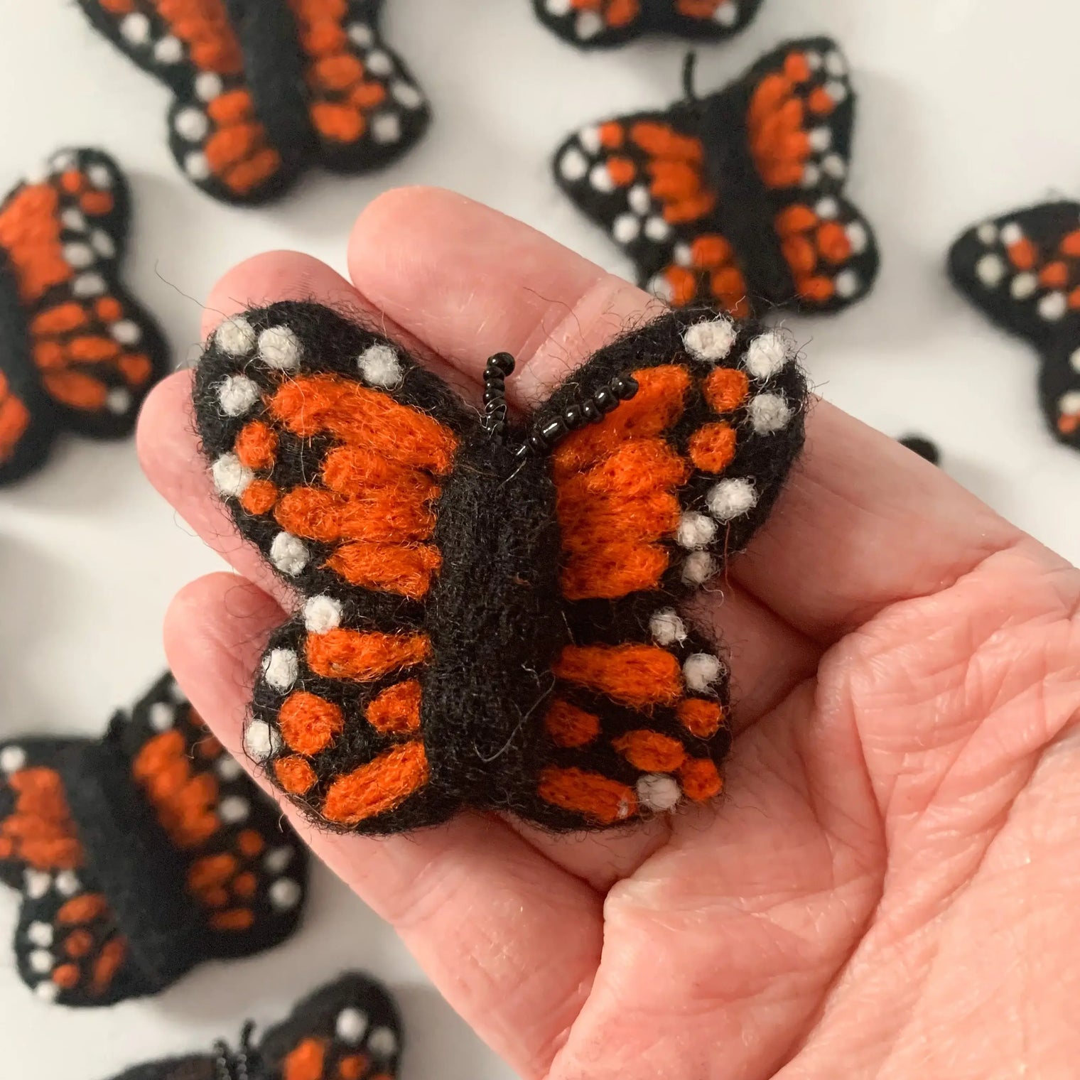 Sewing Seeds Play - One Felted Monarch Butterfly