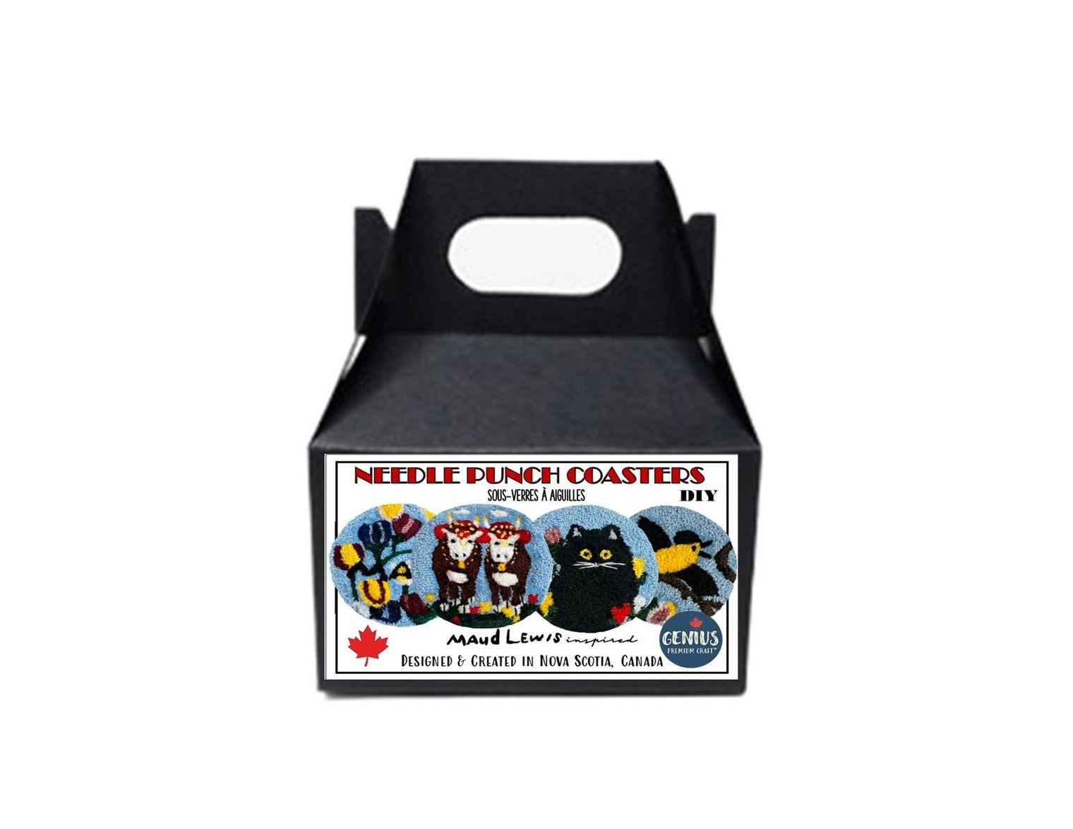 Genius Premium Craft - DIY Maud Lewis Needle Punch Coasters Kit Set