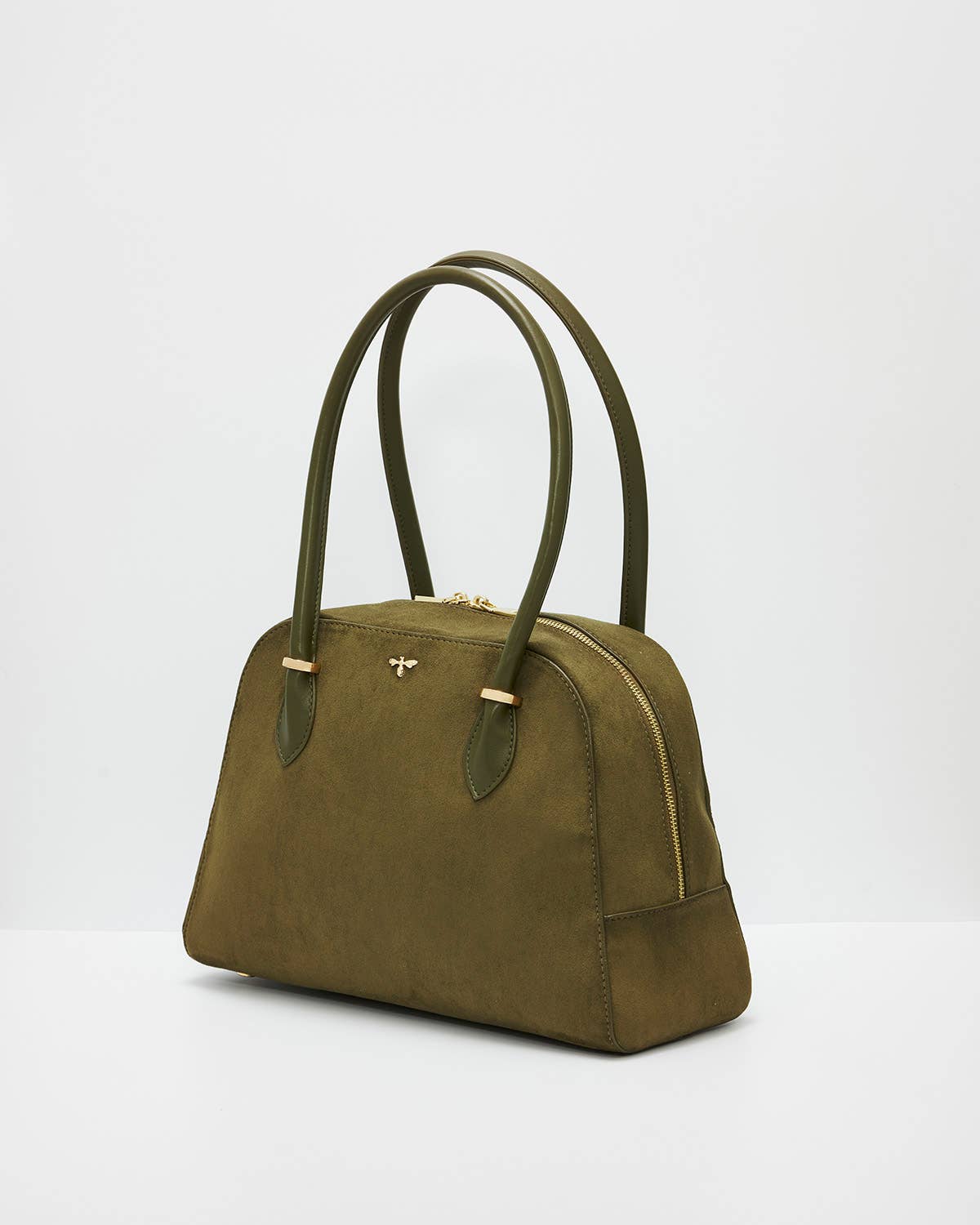 Fable England UK - Amelia Shoulder Bag in Khaki Suedette