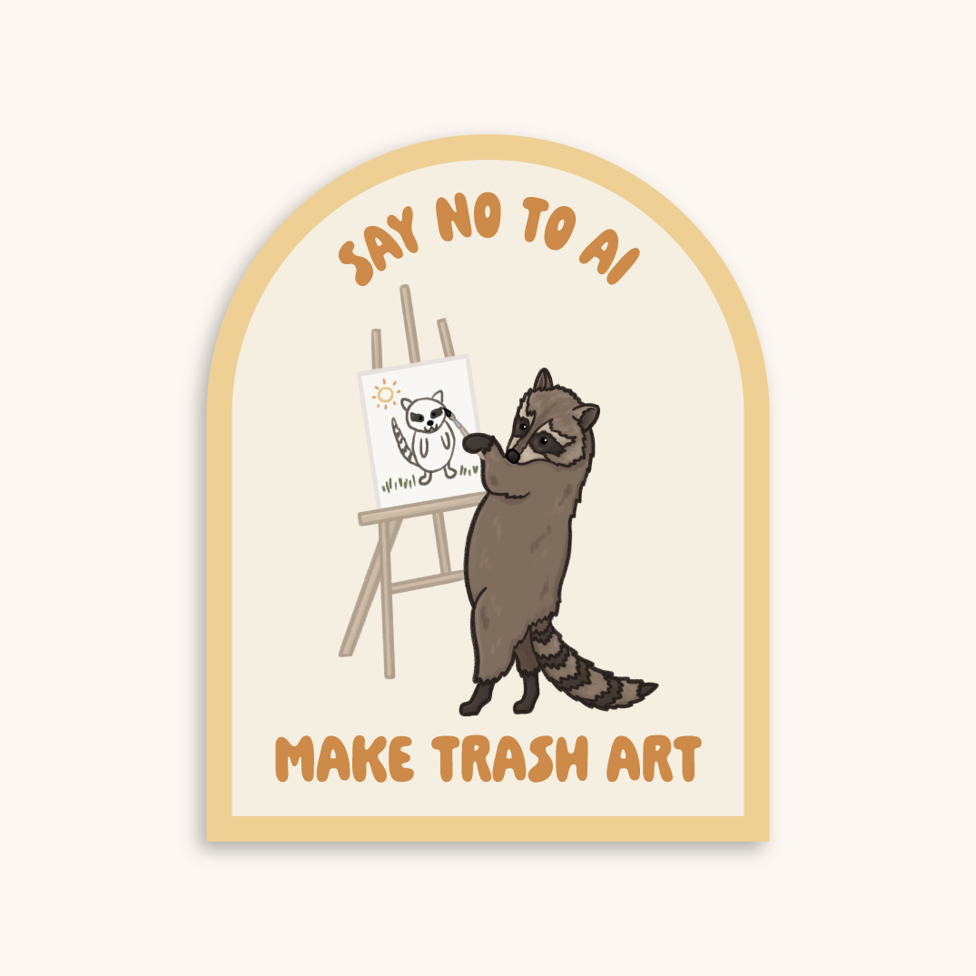 Le Petit Lapin Art Studio - Art Raccoon Sticker