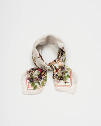 Fable England UK - Orla Mushroom Small Square Scarf in Ivory