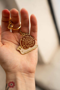 Stay Home Club - Trying Keychain | Funny Snail Enamel Keychain