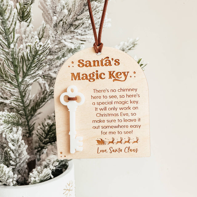 Knotty Design Co. - Santa's Magic Key Wooden Christmas Ornament