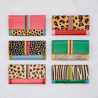 Recycled Handmade Multicoloured Leather Clutch Purse
