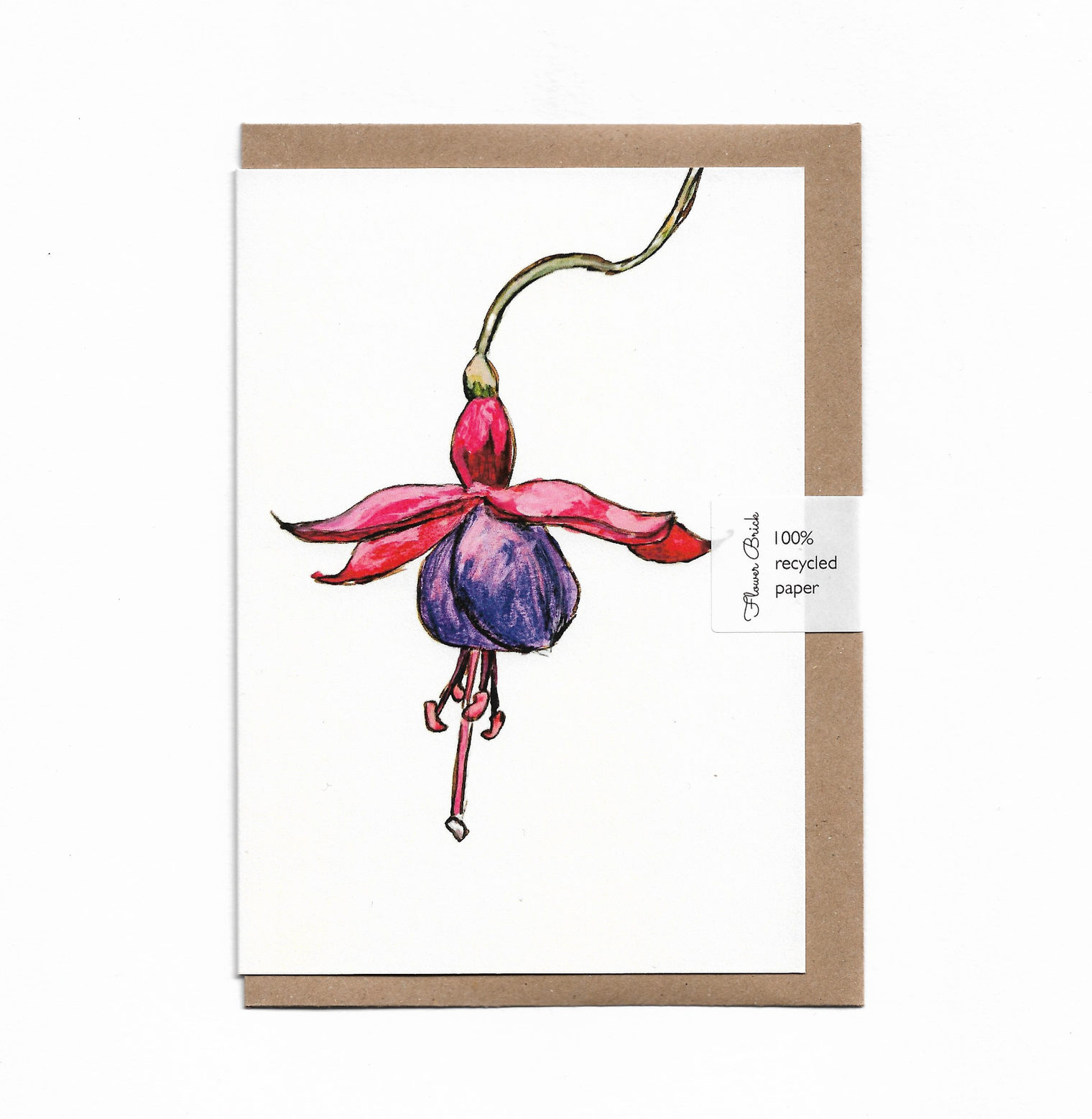 Flower Brick - A6 100% Recycled "Fuchsia" Greeting Card